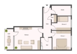 Grundriss - In Idyllischer Lage: „Gut geschnittene 2,5‑Zimmer-Wohnung mit Loggia“